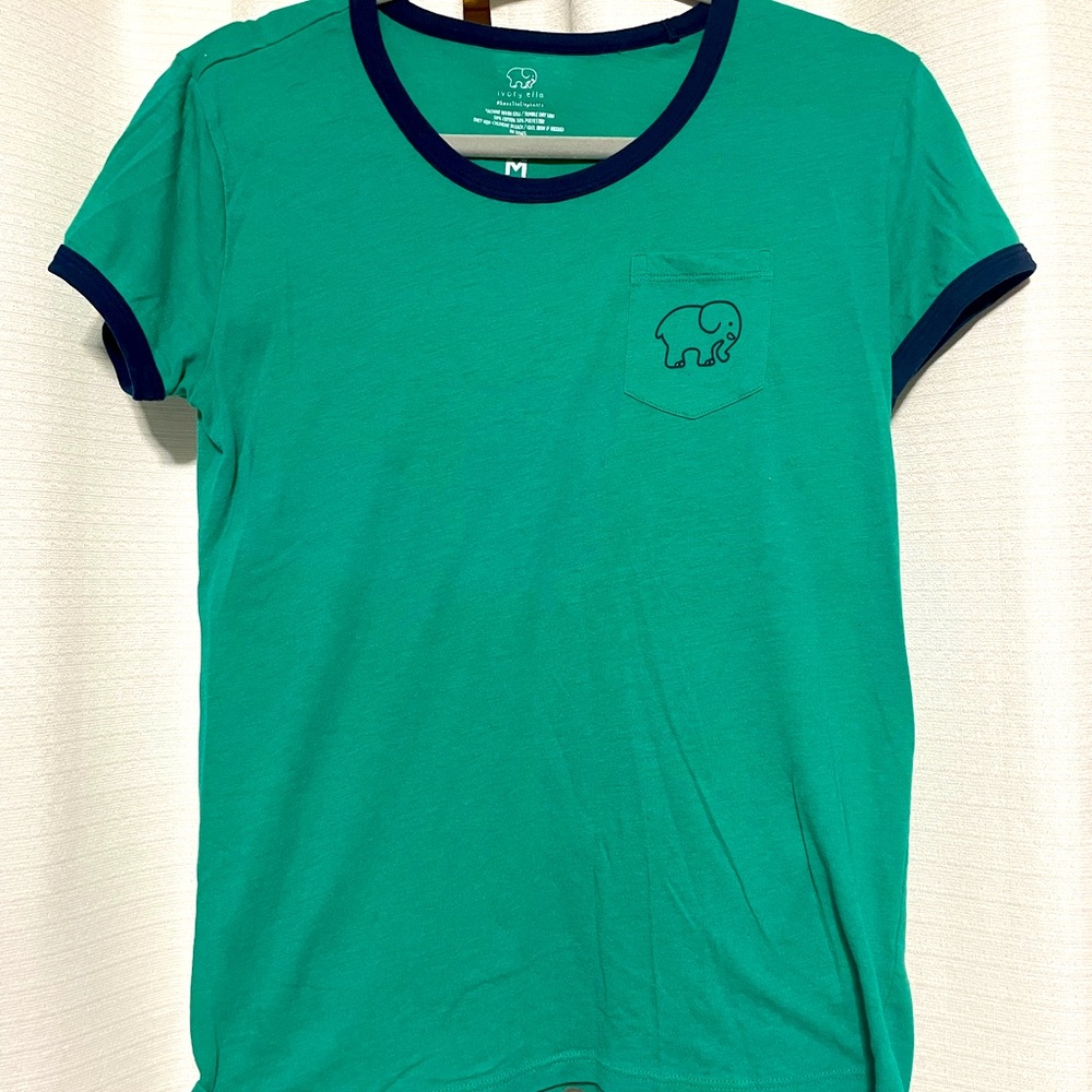 Ivory Ella, green tee.